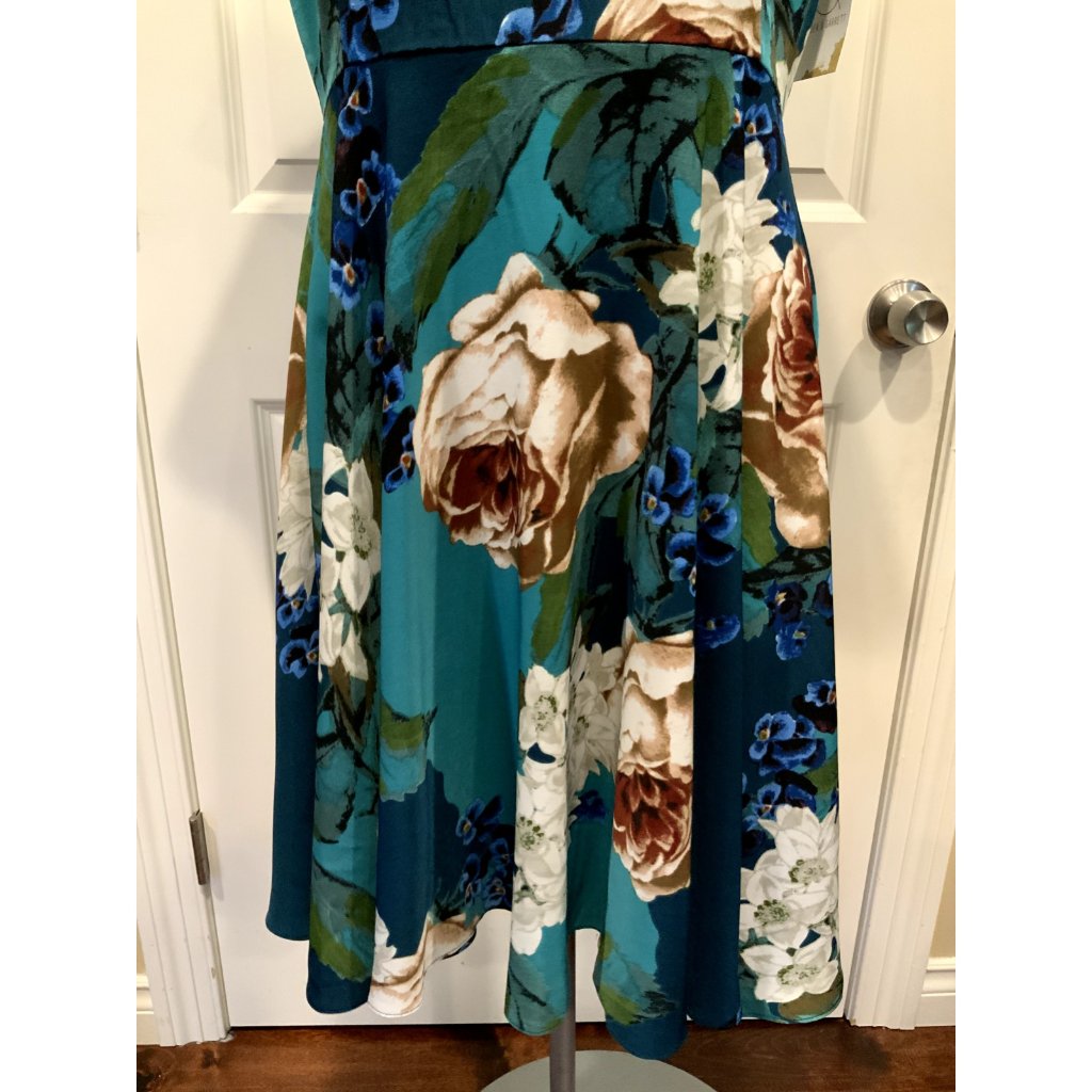 Corey Lynn Calter Blue Floral Fit & Flare Dress, Size 8, Nwt!! — image 3 of 8